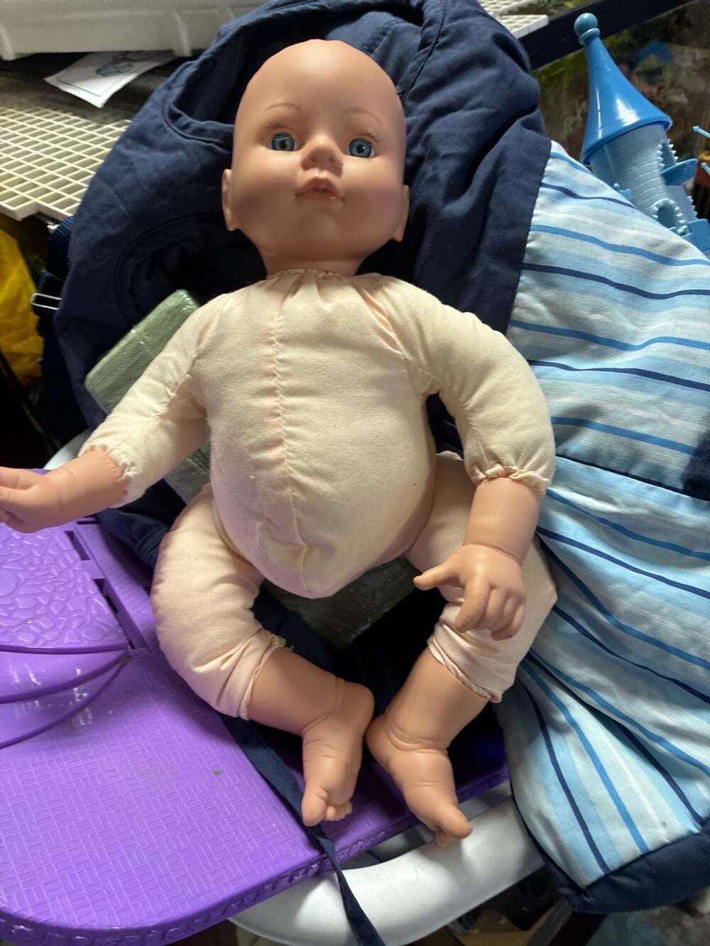 Vintage 1997 Cititoy Soft Body Baby Doll Blue Eyes 12"